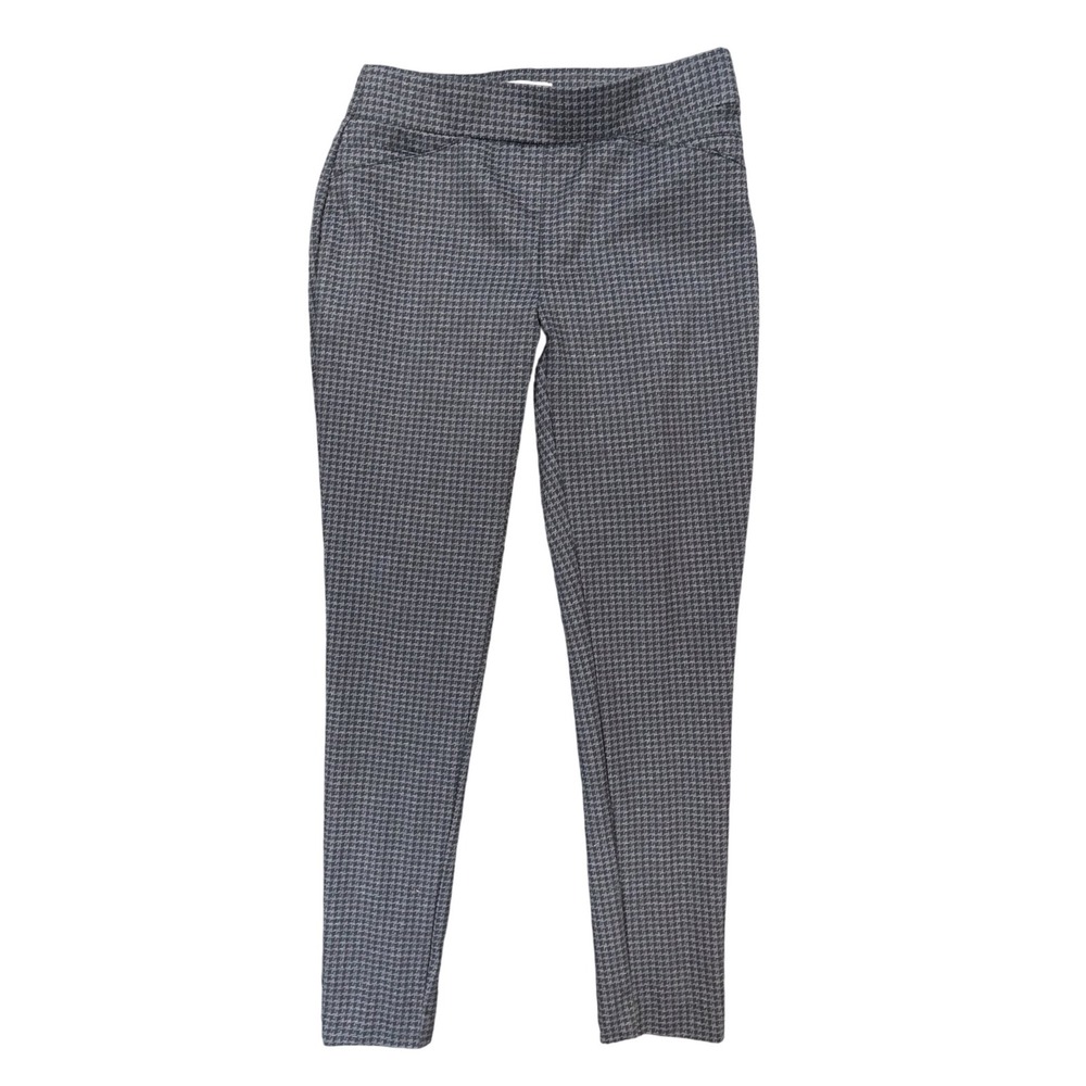 Calvin‎ Klein Dress Pants Womens 2 Grey Excellent Houndstooth Stretch Pull On